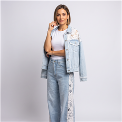 Mujer campera jean combianda guipur linea italiana - IB