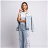 Mujer campera jean combianda guipur linea italiana - IB
