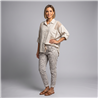 Mujer camisa lino combinada guipur linea italiana - IB