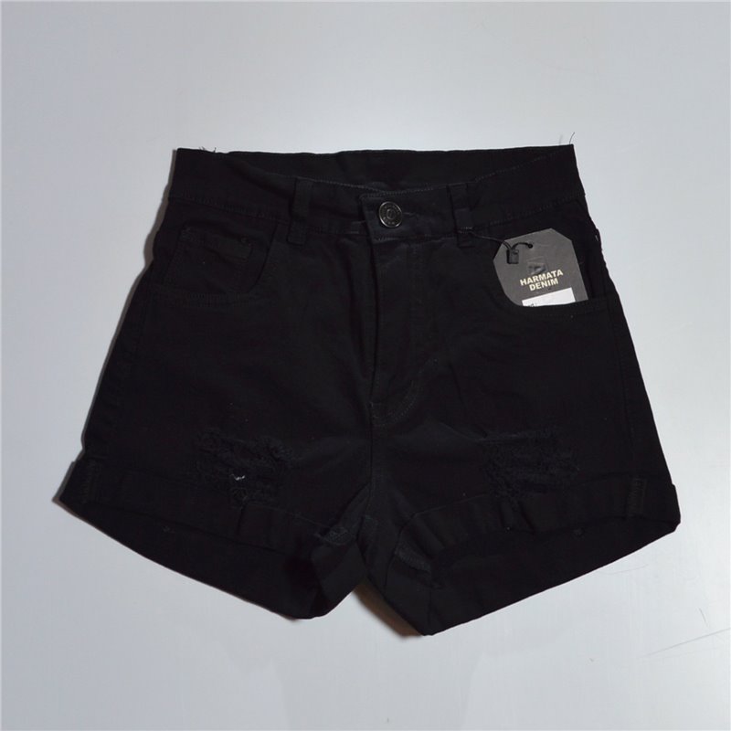 Mujer short gabardina rotura con ruedo