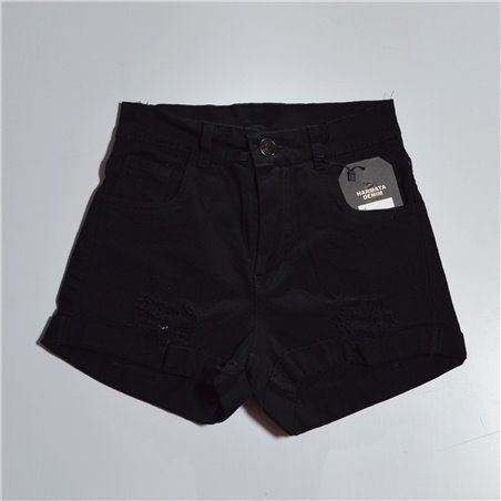 Mujer short gabardina rotura con ruedo