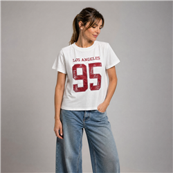Mujer remera algodon frente estampa 95 LOS ANGELES - PI