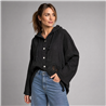 Mujer camisa lino flores crochet linea italiana - IB