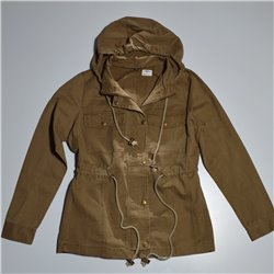 Mujer Parka gabardina lisa capucha