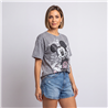 Mujer remera algodon amplia estampa mickey lentejuelas tornasol - OG