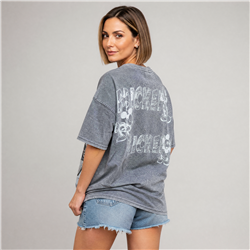 Mujer remera algodon amplia estampa mickey lentejuelas tornasol - OG