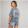 Mujer remera algodon amplia estampa mickey lentejuelas tornasol - OG