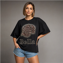 Mujer remera algodon amplia estampa visera print BELLA - OG