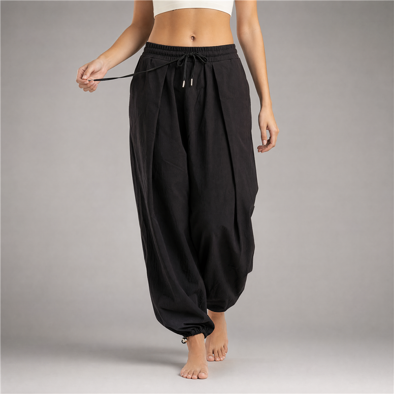 Mujer pantalon rustico amplio frente pliegues - PI