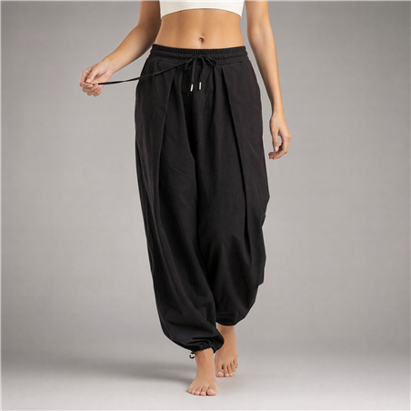 Mujer pantalon rustico amplio frente pliegues - PI