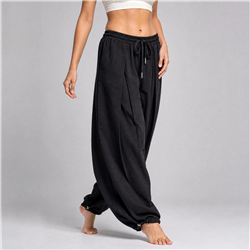 Mujer pantalon rustico amplio frente pliegues - PI