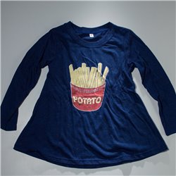 NENA-Remera manga larga jaspeada PAPAS FRITAS