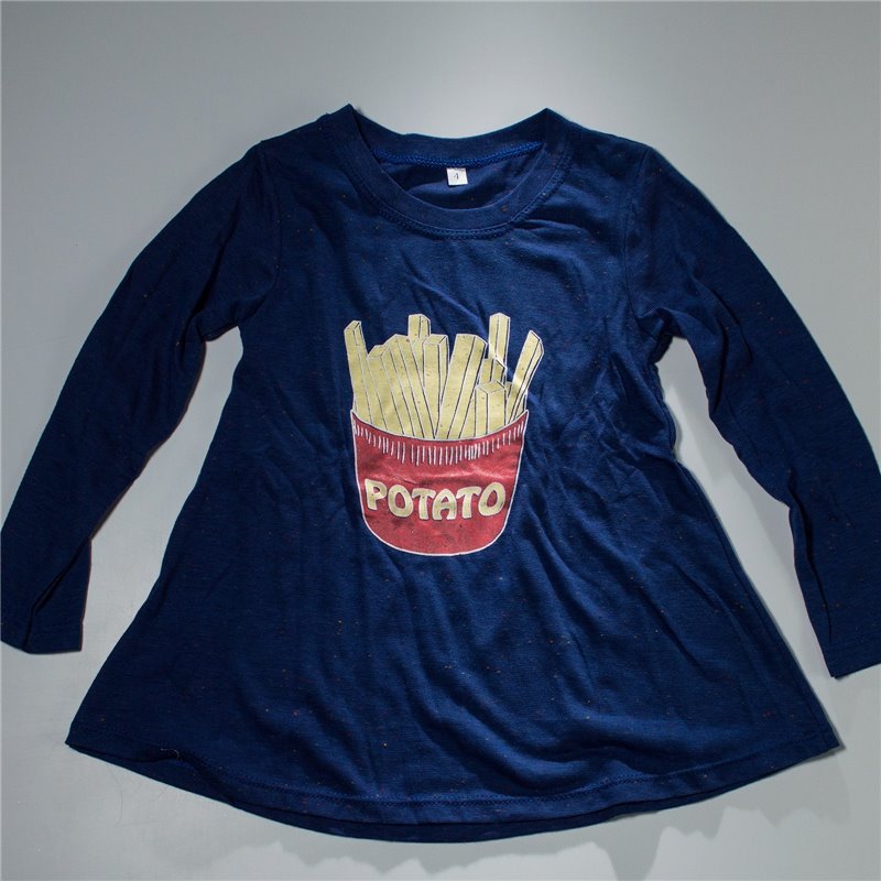 NENA-Remera manga larga jaspeada PAPAS FRITAS