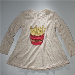 NENA-Remera manga larga jaspeada PAPAS FRITAS