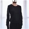 Mujer Sweater bremer elastizado mangas guipur brillo