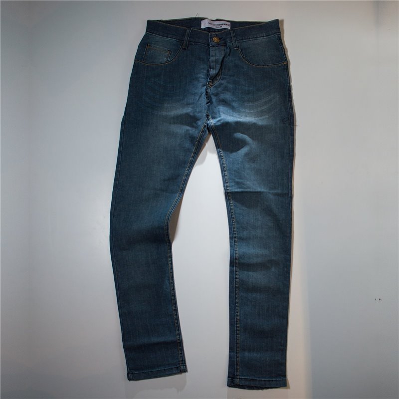 Hombre Pantalon jean elastizado claro boton ladrillitos