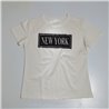 Mujer Remera modal estampa NEW YORK brillos