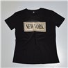 Mujer Remera modal estampa NEW YORK brillos