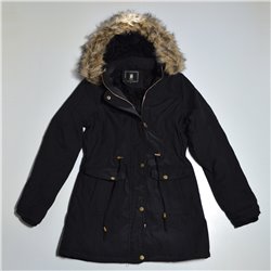 Mujer Parka gabardina abrigo capucha piel desmontable