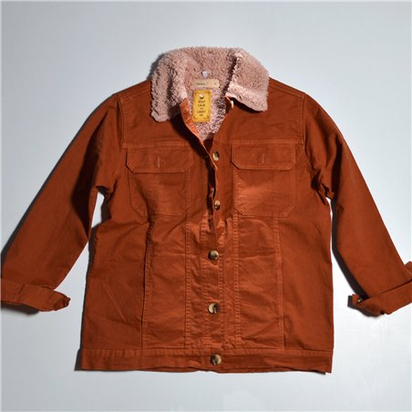 Mujer Campera gabardina color cuello piel