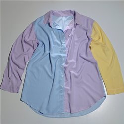 Mujer Camisa mini rayas colores combinados