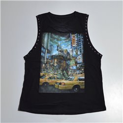 Mujer musculosa algodon estampa ZOMBIE CIUDAD