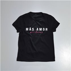 Mujer remera algodon estampa MAS AMOR POR FAVOR