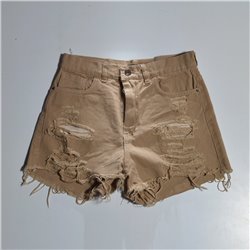 Mujer short jean rigido frente rotura