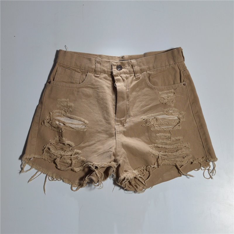 Mujer short jean rigido frente rotura