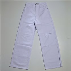 Mujer pantalon jean recto rotura en rodilla