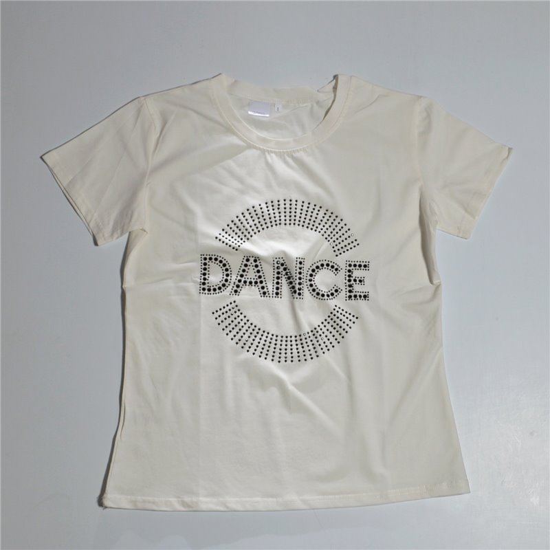 Mujer remera algodon estampa tachas brillo DANCE