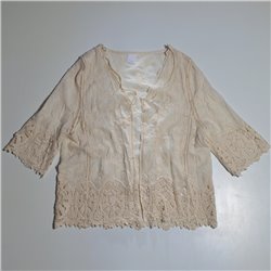 Mujer kimono rustico corto combinado guipur