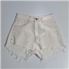 Mujer Short jean color rigido tachas conicas desflecado