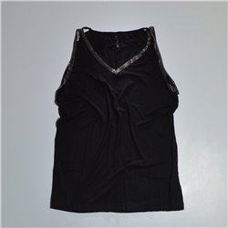 Mujer musculosa modal cuello mangas metal tejido