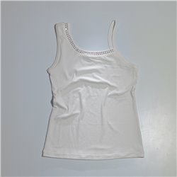 Mujer musculosa creep un hombro cuello brillo