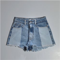 Mujer short jean rigido combinado