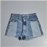 Mujer short jean rigido combinado