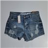 Mujer short jean rigido frente rotura