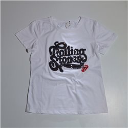 Mujer remera algodon estampa lentejuelas ROLLING STONES