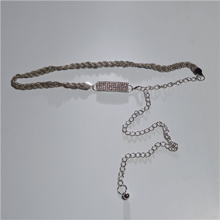 Cinturon cadena trenzado frente estrass