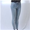 Mujer pantalon jean elastizado chupin desflecado