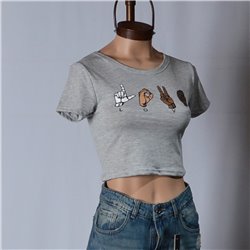 Mujer remera algodon corta estampa MANOS SEÑAS LOVE