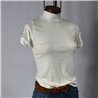 Mujer remera morley cuello polera botones en mangas