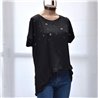 Mujer Remera modal amplia tachas brillo